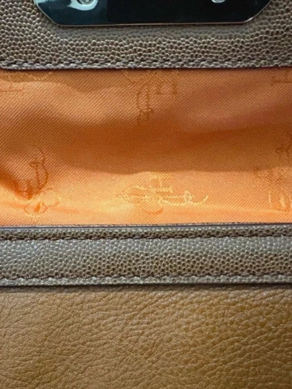 Cole Haan Two-Tone Brown Leather Wristlet / Wallet Clutch - Picture 4 of 7